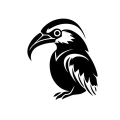 Vector illustration of a black silhouette toucan