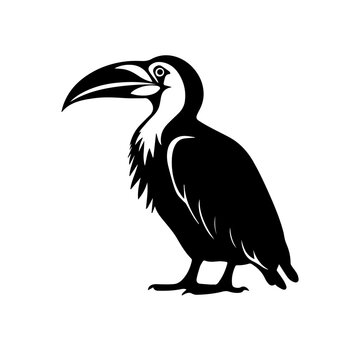 recommend clip art: Vector illustration of a black silhouette toucan