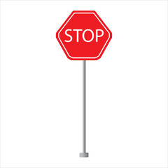 Road sign stop icon vector illustration symbol