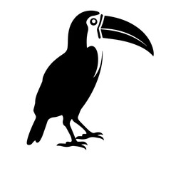 Vector illustration of a black silhouette toucan