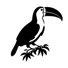 Vector illustration of a black silhouette toucan © DLC Studio