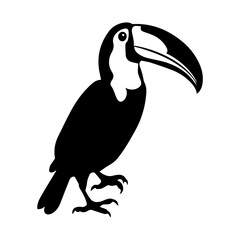 Vector illustration of a black silhouette toucan