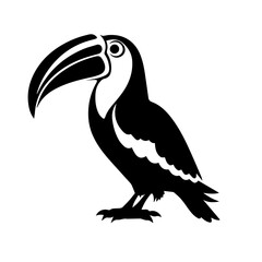 Fototapeta premium Vector illustration of a black silhouette toucan