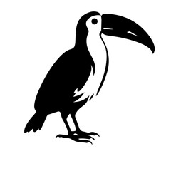 Vector illustration of a black silhouette toucan