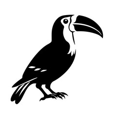 Fototapeta premium Vector illustration of a black silhouette toucan