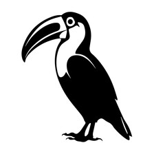 Vector illustration of a black silhouette toucan © DLC Studio