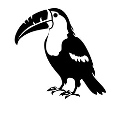Vector illustration of a black silhouette toucan
