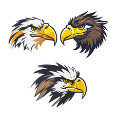 Vector bald eagle head logo design template.