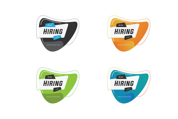  Vector collection of abstract hiring banner template design 