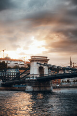Budapest bridge on Danube River