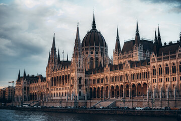 Budapest parliament building seen from Danube River