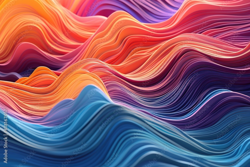 Poster a brightly colored abstract backdrop with undulating lines