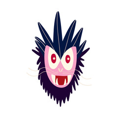 Demonic monster dragon. Illustration in a modern flat style for Halloween