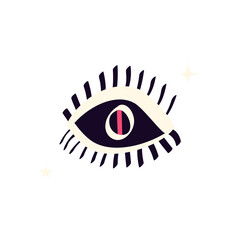 Ethnical magical mystical eye. illustration in modern hand drawn doodle style