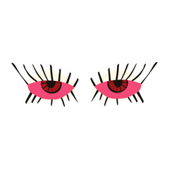 magical mystical symbol of a pink eyes. Modern trendy illustration