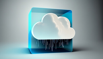 Cloud Computing Isometric Illustration. 3D, Creative Illustration, High Quality, 8K 