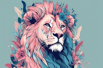 illustration of lion head