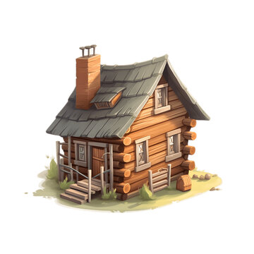 wooden house made by midjeorney