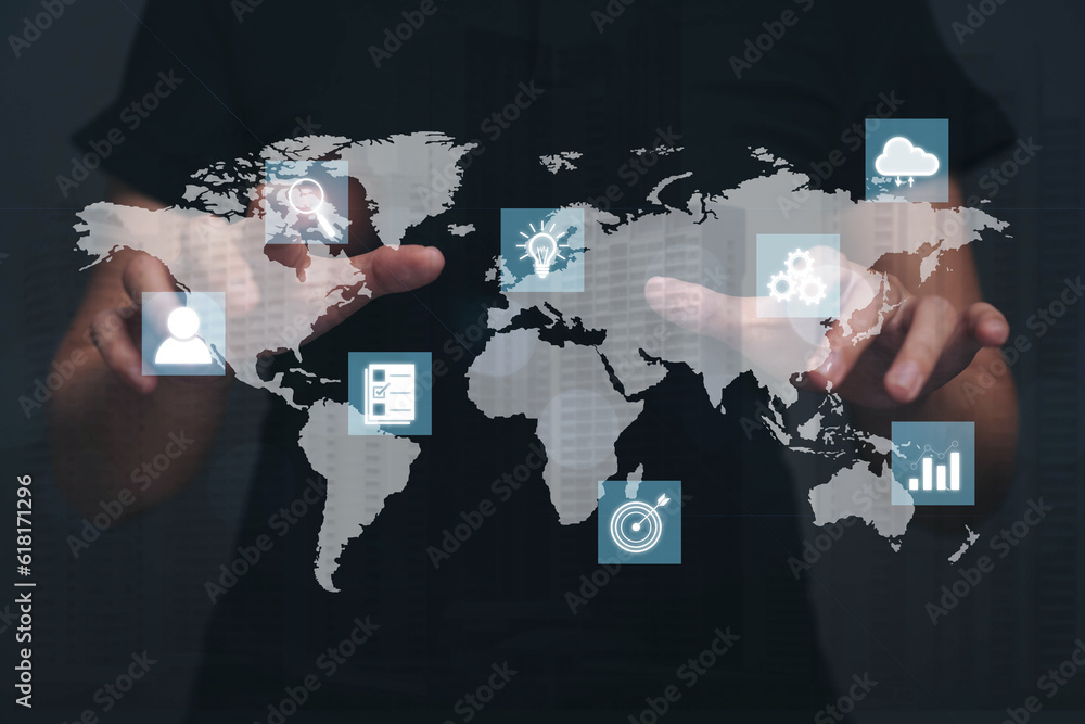 Poster the concept of data search and marketing targeting with big data in the online world using internet 