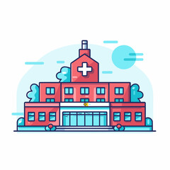 Hospital building vector icon illustration