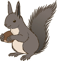 栗を持つエゾリス