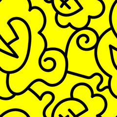 Unusual seamless artwork with creative flower pattern