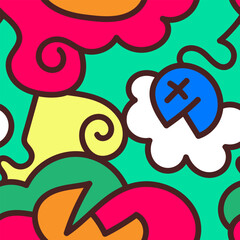 Unusual seamless artwork with creative flower pattern