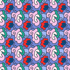 Unusual seamless artwork with creative flower pattern