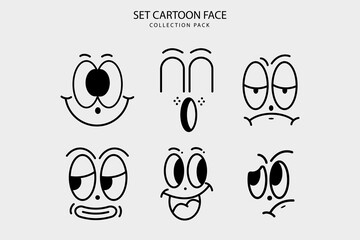 Cartoon face expresion comic illustration design