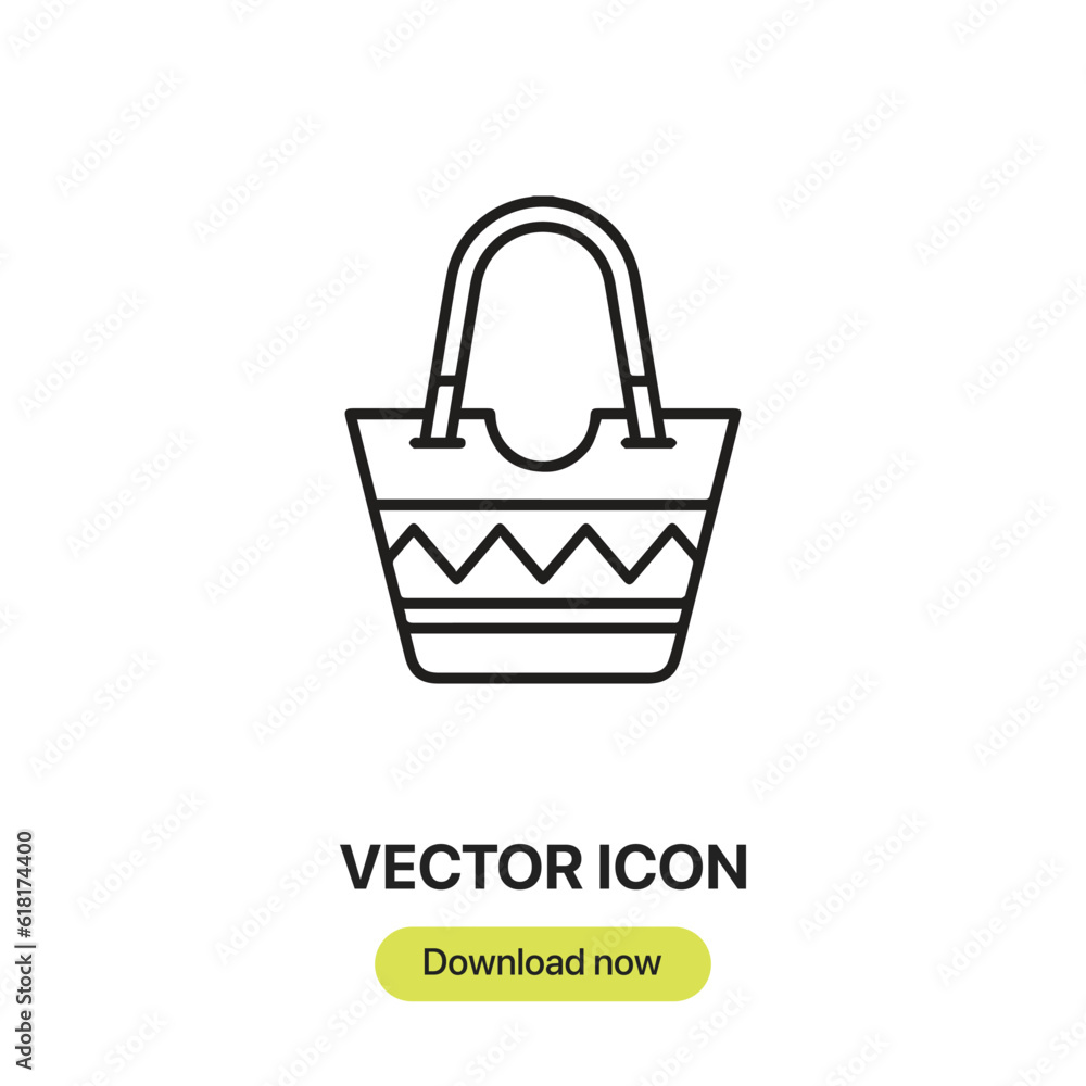 Poster beach bag icon vector. linear style sign for mobile concept and web design. beach bag symbol illustr