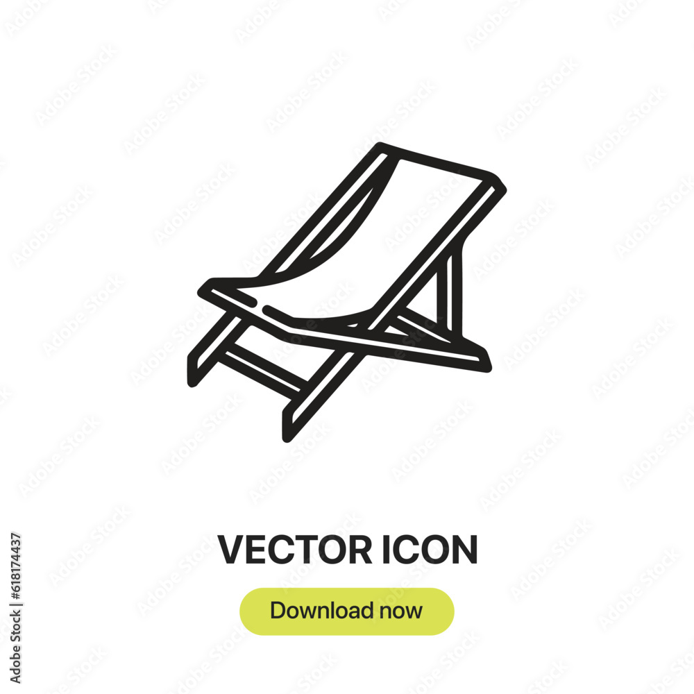 Poster lounge chair icon vector. linear style sign for mobile concept and web design. lounge chair symbol i