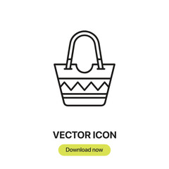 beach bag  icon vector. Linear style sign for mobile concept and web design. beach bag symbol illustration. Pixel vector graphics - Vector.
