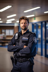 Portrait of police officer in uniform