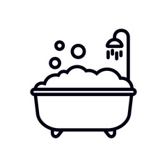 Foam bath vector icon isolated on white.