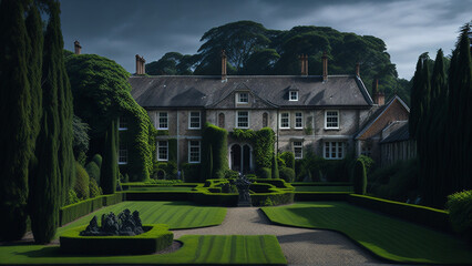 3d effect - old English majestic estate