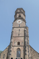 Stiftskirche church tall bell tower, Stuttagrt, Germany