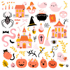 Vector Halloween Illustrations Clip Art Set