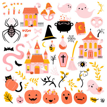 Vector Halloween Illustrations Clip Art Set