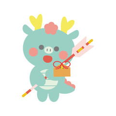 破魔矢を持っている辰（龍）