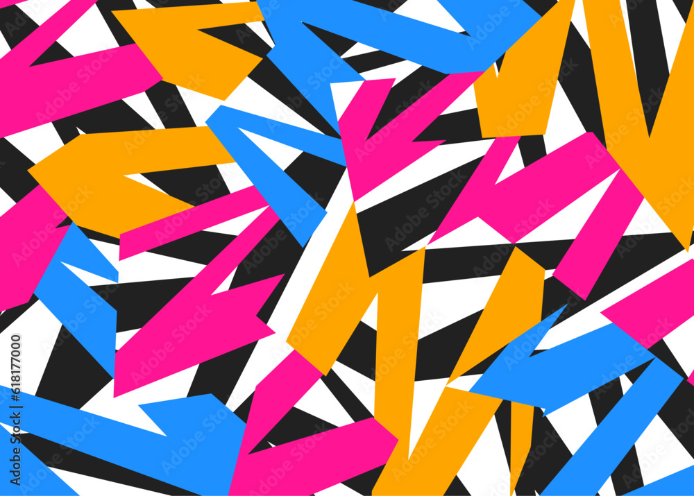 Poster abstract background with overlapping colorful geometric line pattern
