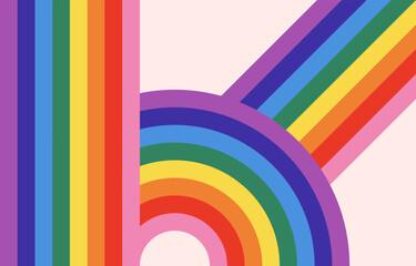 Colorful rainbow background design LGBTQ love for pride month. pride love, gay, lesbian, bisexual celebration. lgbt flag.
