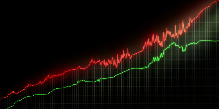Borse Analyse der Charts Auf und Abw&auml;rtstrend grafisch Dargestellt, ai, generativ