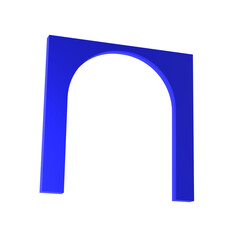 3d Dark blue realistic arch scene isolated transparent png. architectural structure Minimal wall mockup product stage showcase, Modern minimal abstract illustration for advertising products