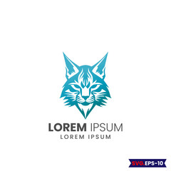 Cat logo.custom cat logo, Bobcat Vector illustration logo . Lynx cat vector silhouette isolated. Bobcat silhouette. Domestic cat breeds and hybrids collection isolated on white. Flat style set. 