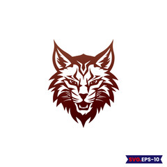 cat logo.custom cat logoBobcat Vector illustration. Lynx cat vector silhouette isolated. Bobcat silhouette. Domestic cat breeds and hybrids collection isolated on white. Flat style set. 