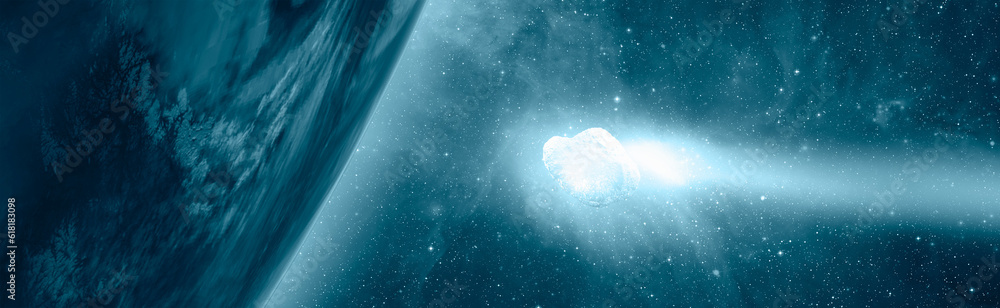 Poster attack of the asteroid on the earth 