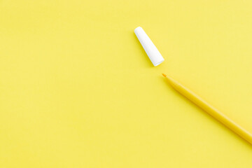 Yellow marker isolated on yellow background, after some edits.