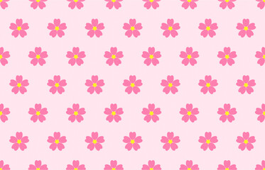 seamless pattern with pink flowers