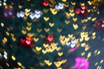 blur and bokeh heart shape love valentine night light