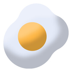 3D Fried Egg Icon